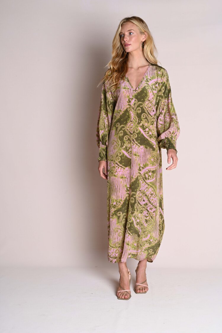 Poet Sleeve Roper : Pink Green Veranda