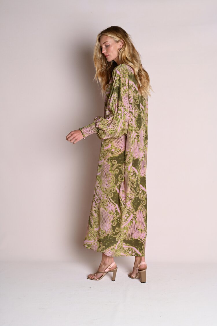 Poet Sleeve Roper : Pink Green Veranda