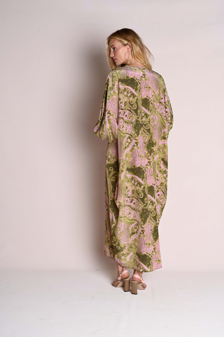 Poet Sleeve Roper : Pink Green Veranda