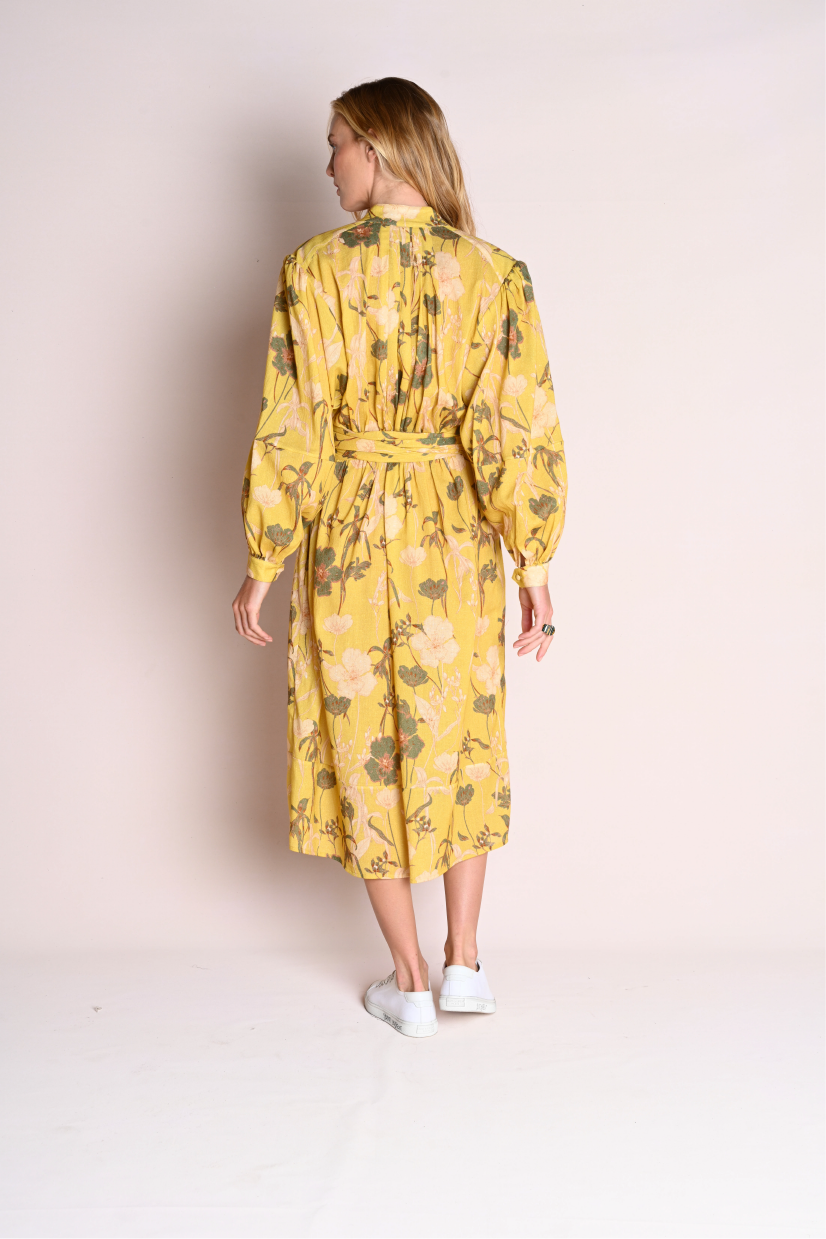 Long Isabelle : Yellow Floral Gauze