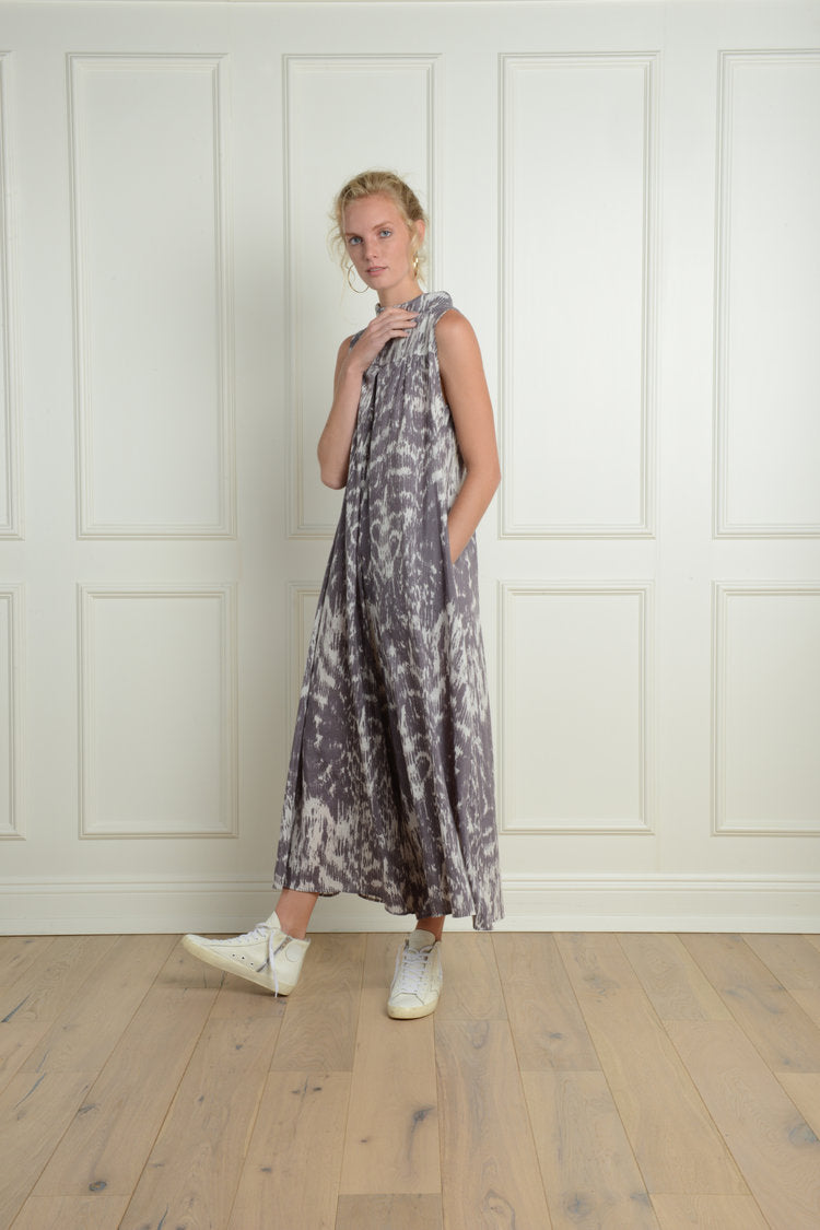 Malibu Jumpsuit : Grey Tie-Dye Ikat