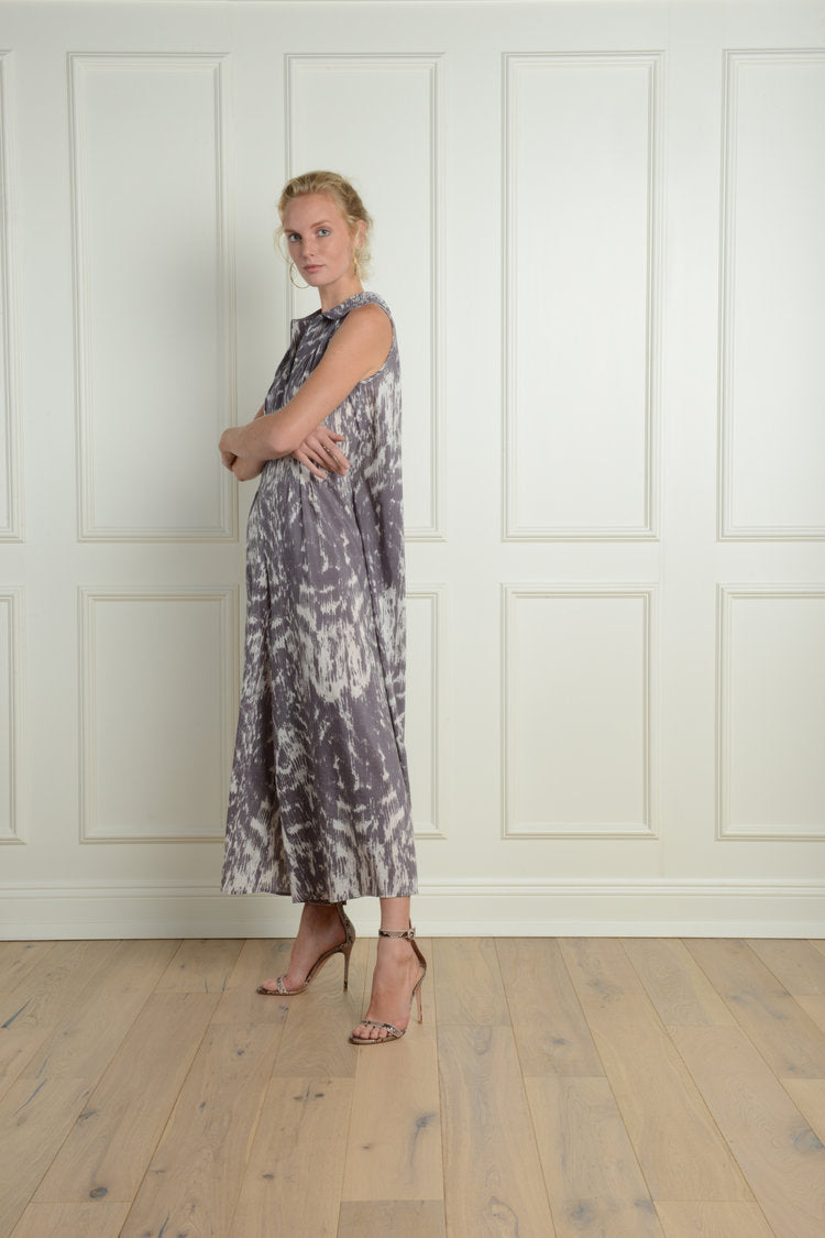 Malibu Jumpsuit : Grey Tie-Dye Ikat