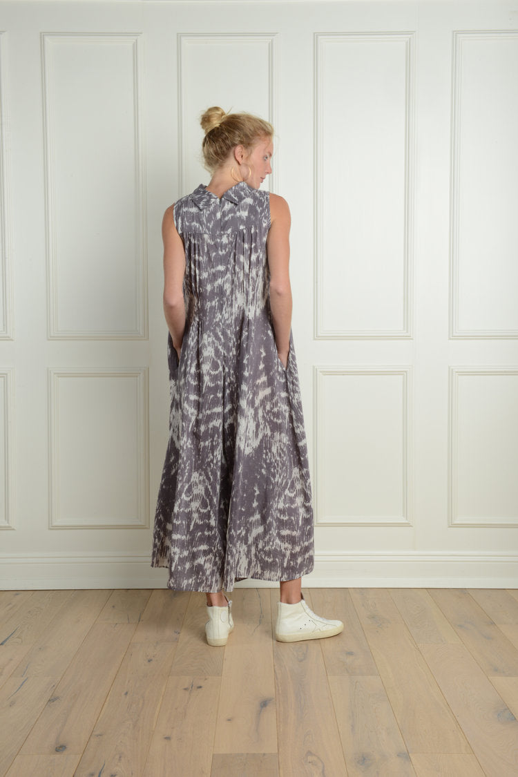 Malibu Jumpsuit : Grey Tie-Dye Ikat